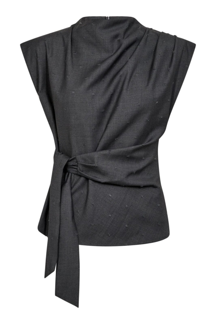 Co´Couture - Sagacc Pleat Top 35760 - 139 - Mid Grey
