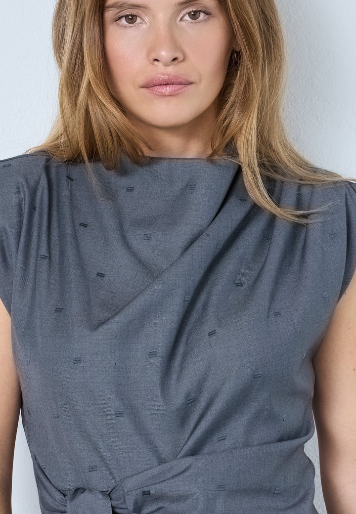 Co´Couture - Sagacc Pleat Top 35760 - 139 - Mid Grey T-shirts 