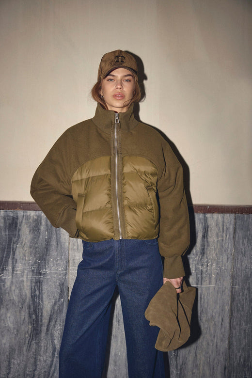 Co´Couture - Samiacc Puffer Mix Jacket 500395 - 60004 - Army Jakker 