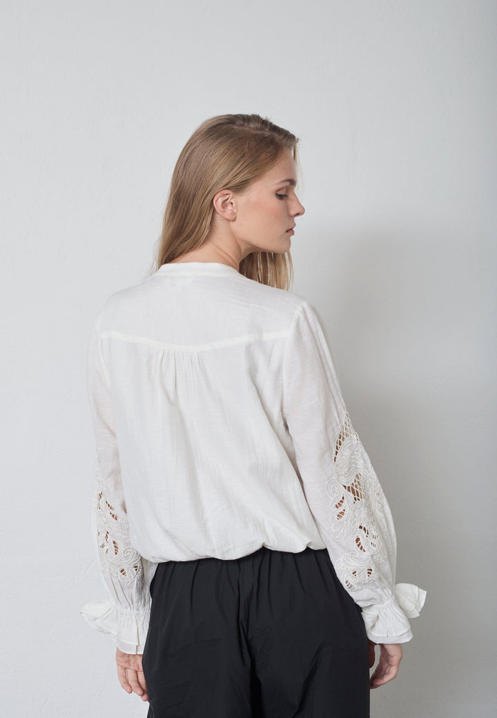 Co´Couture - Stinacc Emb Blouse 45078 - 11 - Off White Bluser 