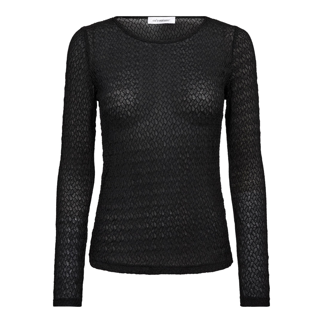 Co´Couture - Svalacc O-Neck Blouse 500185 - 65001 - Black Bluser 