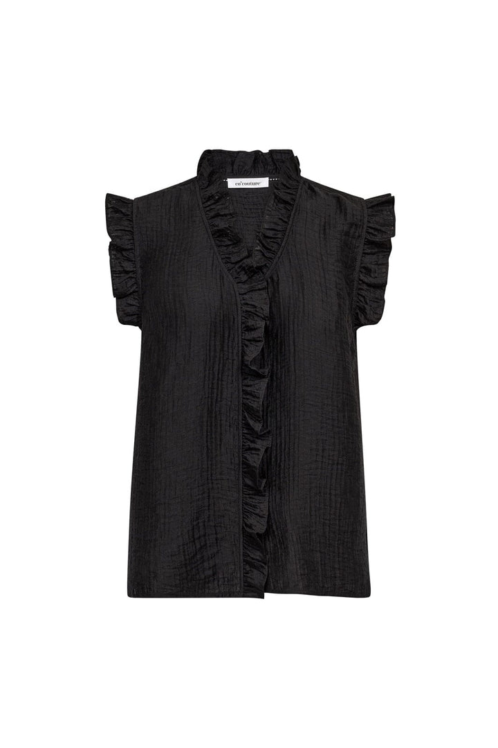 Co´Couture - Tassycc Frill Top 45161 - 96 - Black