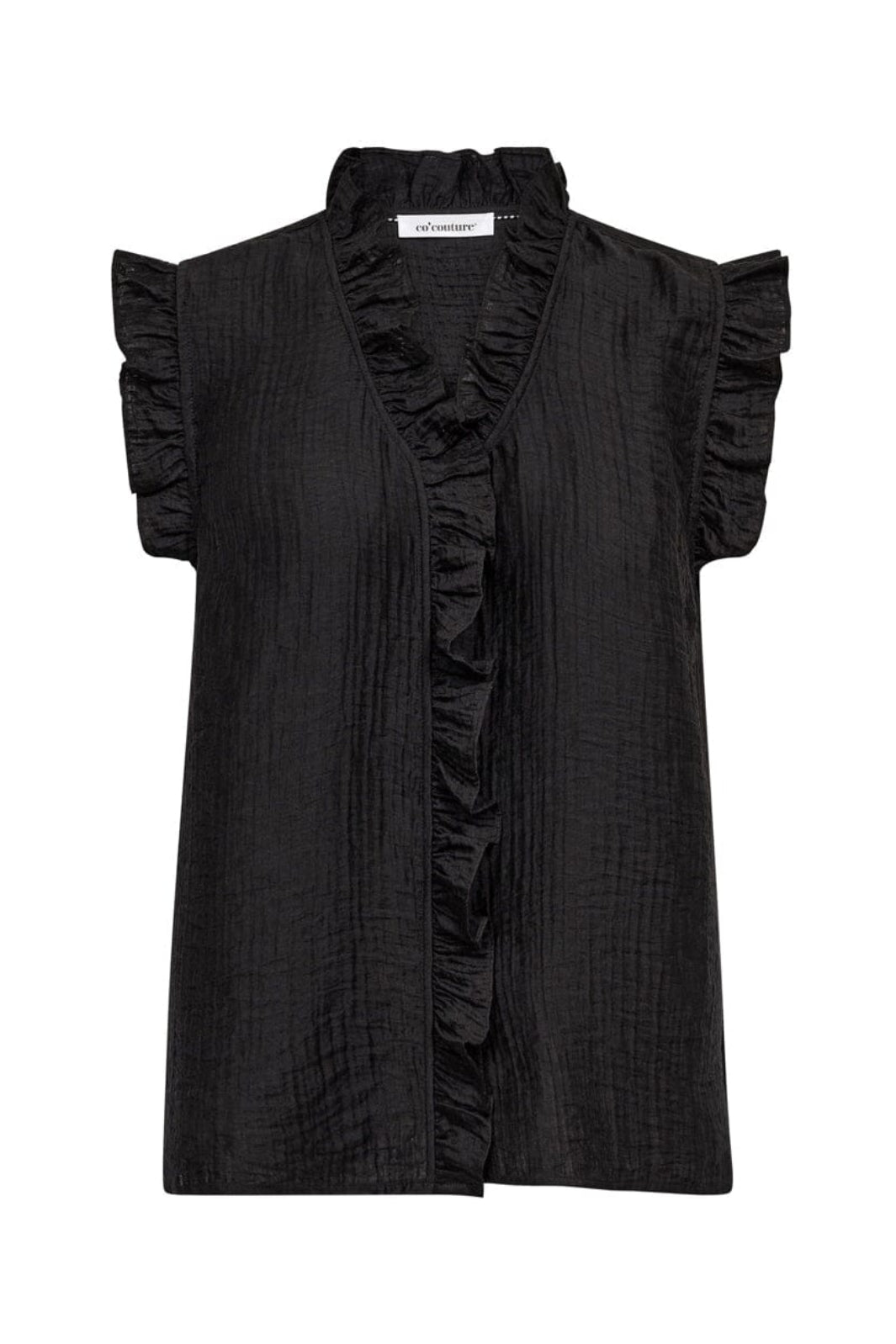 Co´Couture - Tassycc Frill Top 45161 - 96 - Black