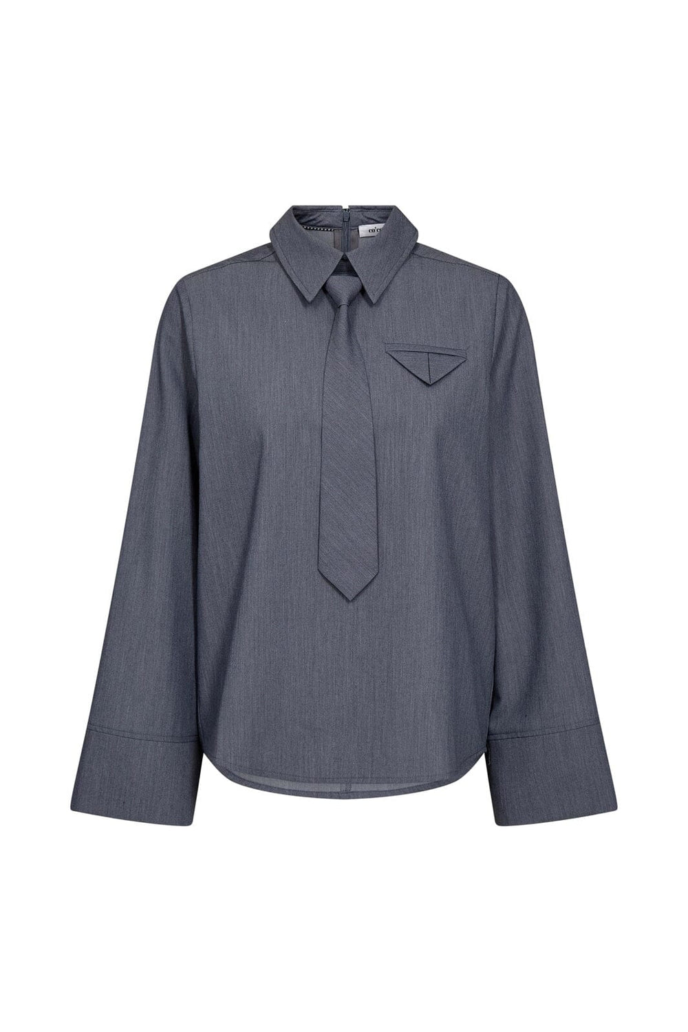 Co´Couture - Tengacc Tie Blouse 45044 - 586 - Dusty Blue