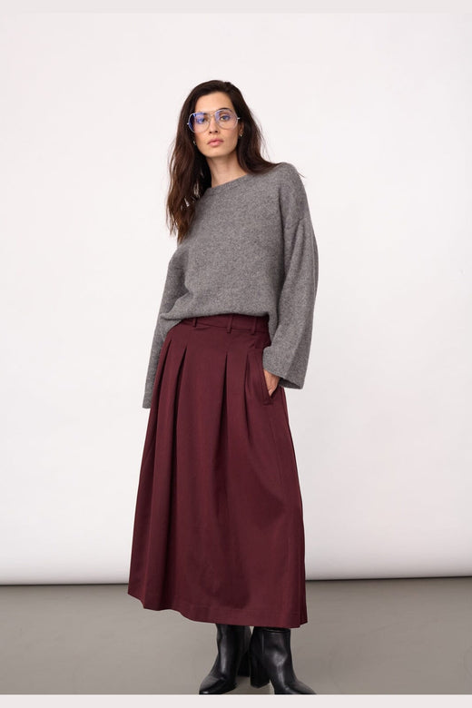 Co´Couture - Terrycc Pleat Skirt 500363 - 30005 - Wine Red