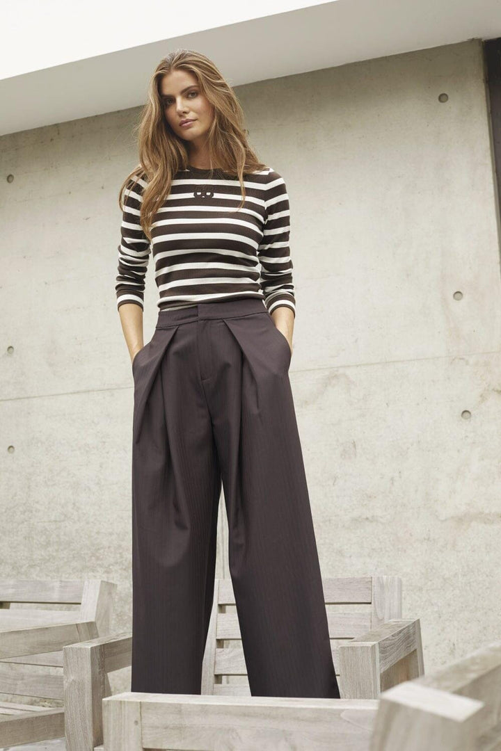 Co´Couture - Zellacc Pleat Pant 41041 - 145 - Dark Brown Bukser 