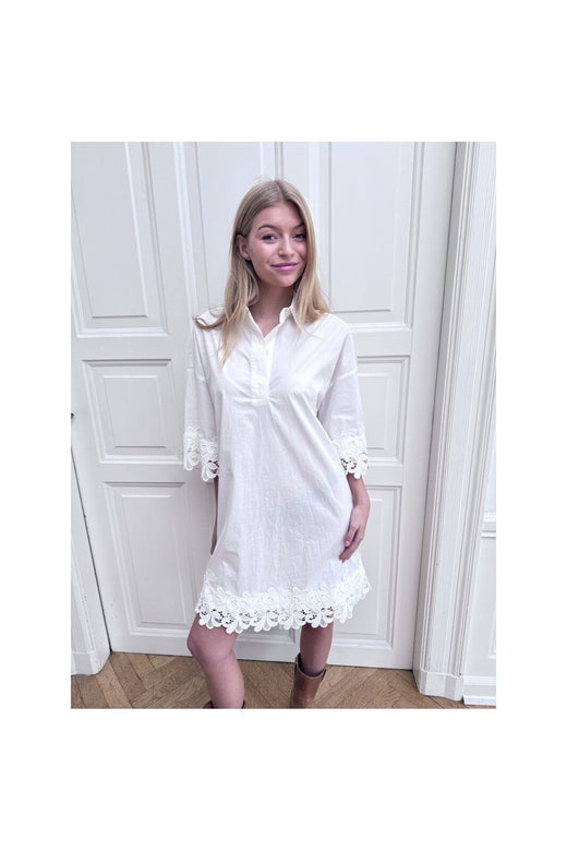 Continue - Klara Embrodery Dress 15188 - White