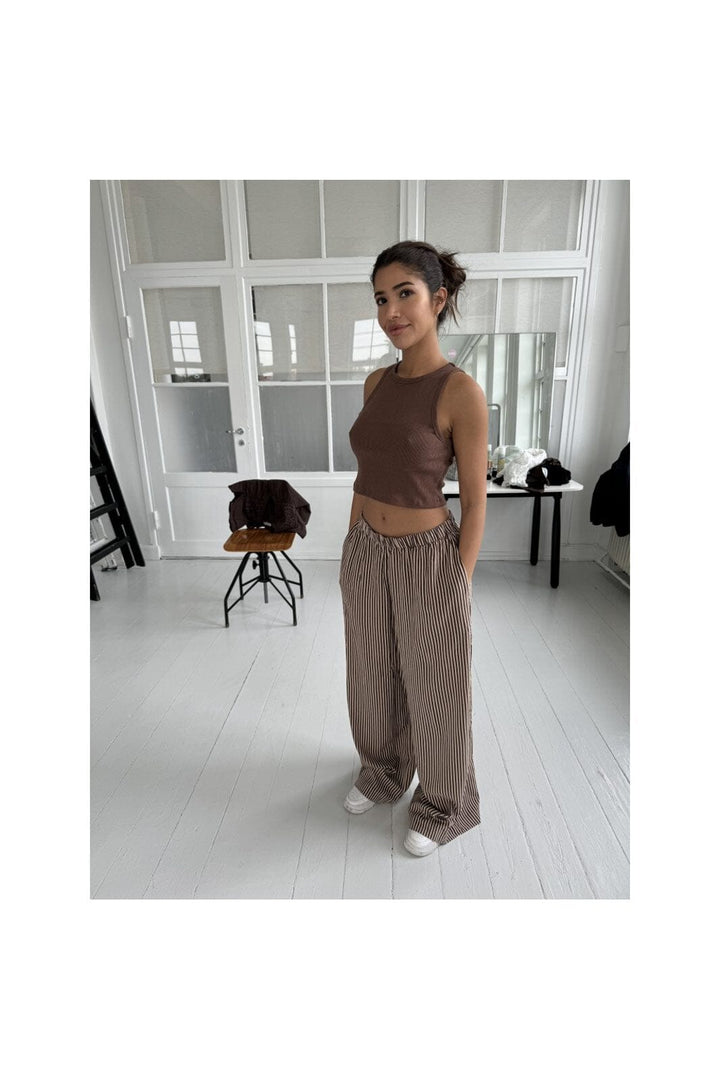 Continue - Noah Stripe Pants 14953 - Brown Small Stripe