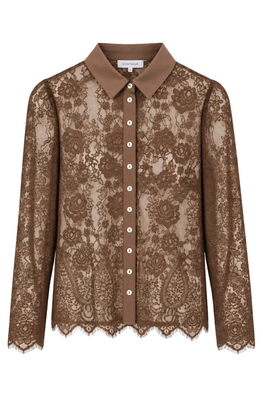Continue - Paloma Lace L/S 15363 - Caramel Bluser 