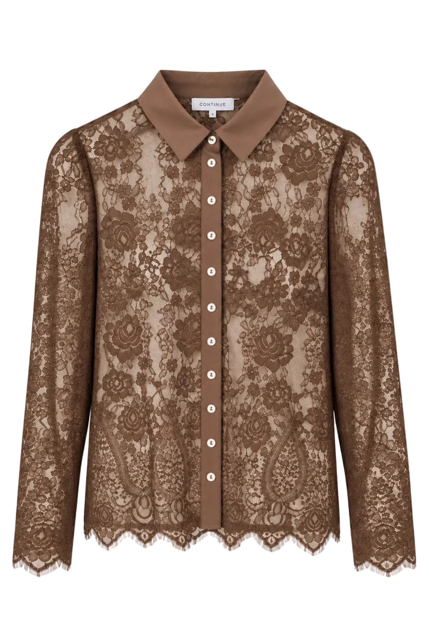 Continue - Paloma Lace L/S 15363 - Caramel Bluser 