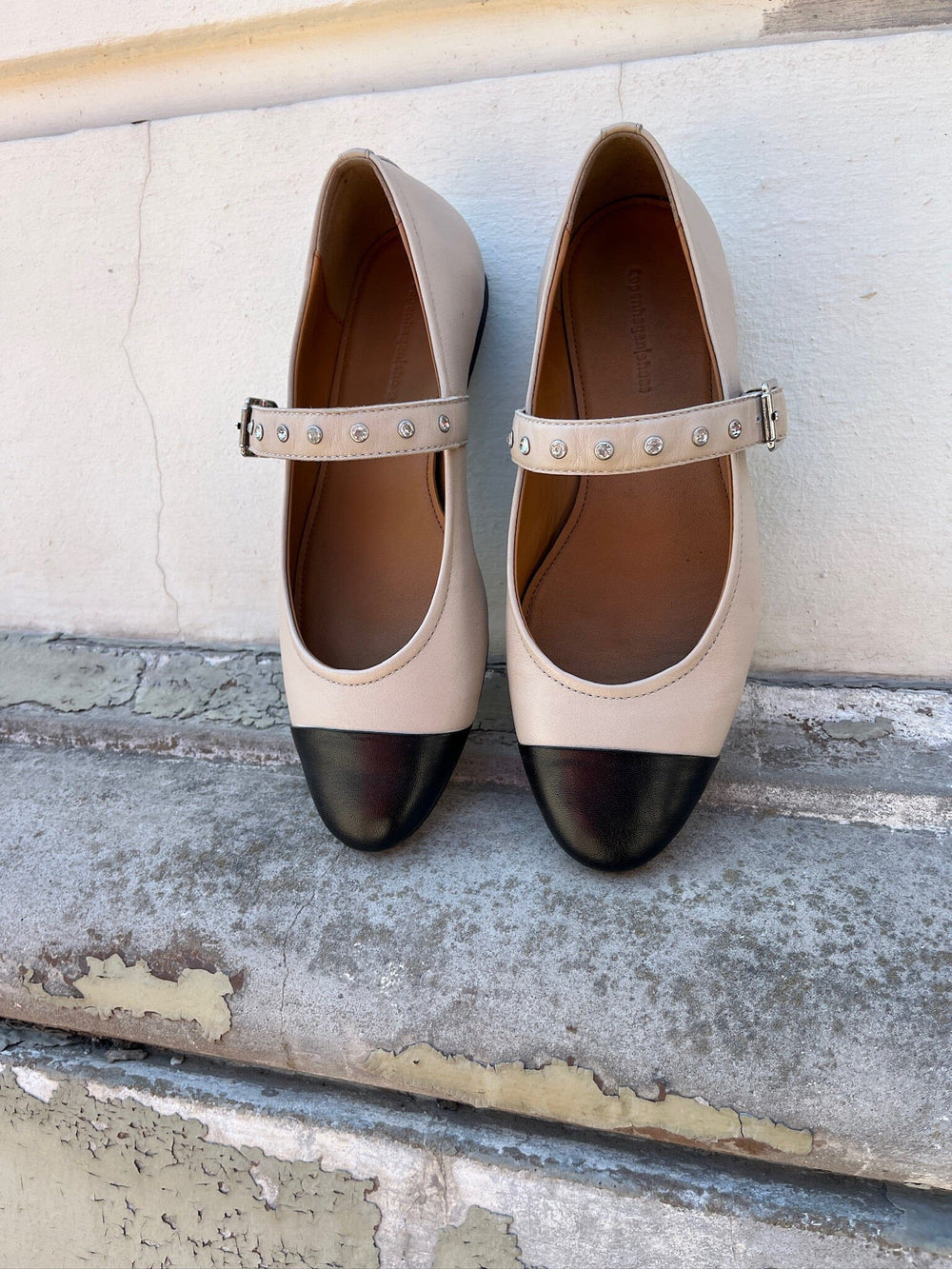 Copenhagen Shoes - Dreaming Of Love CS8528 - 0003 - Beige/Black Ballerinaer 