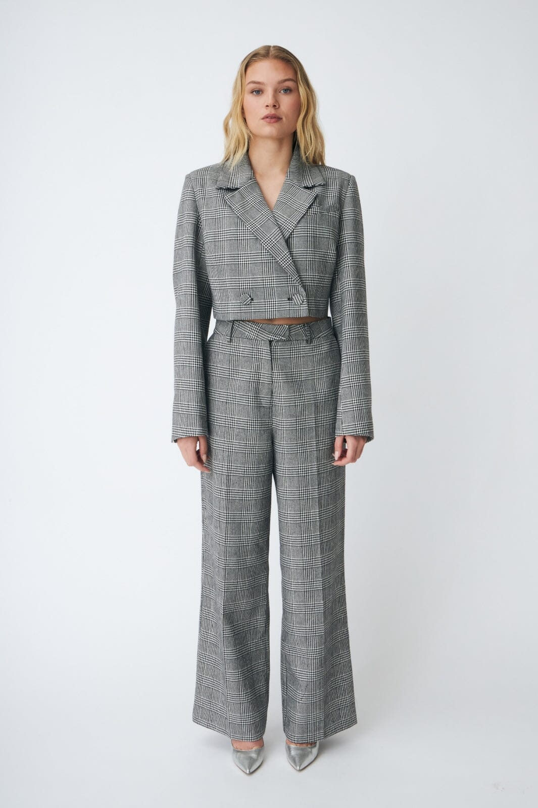 Cras - Mancy Pants C578 - 9993 Black Silver Check Bukser 