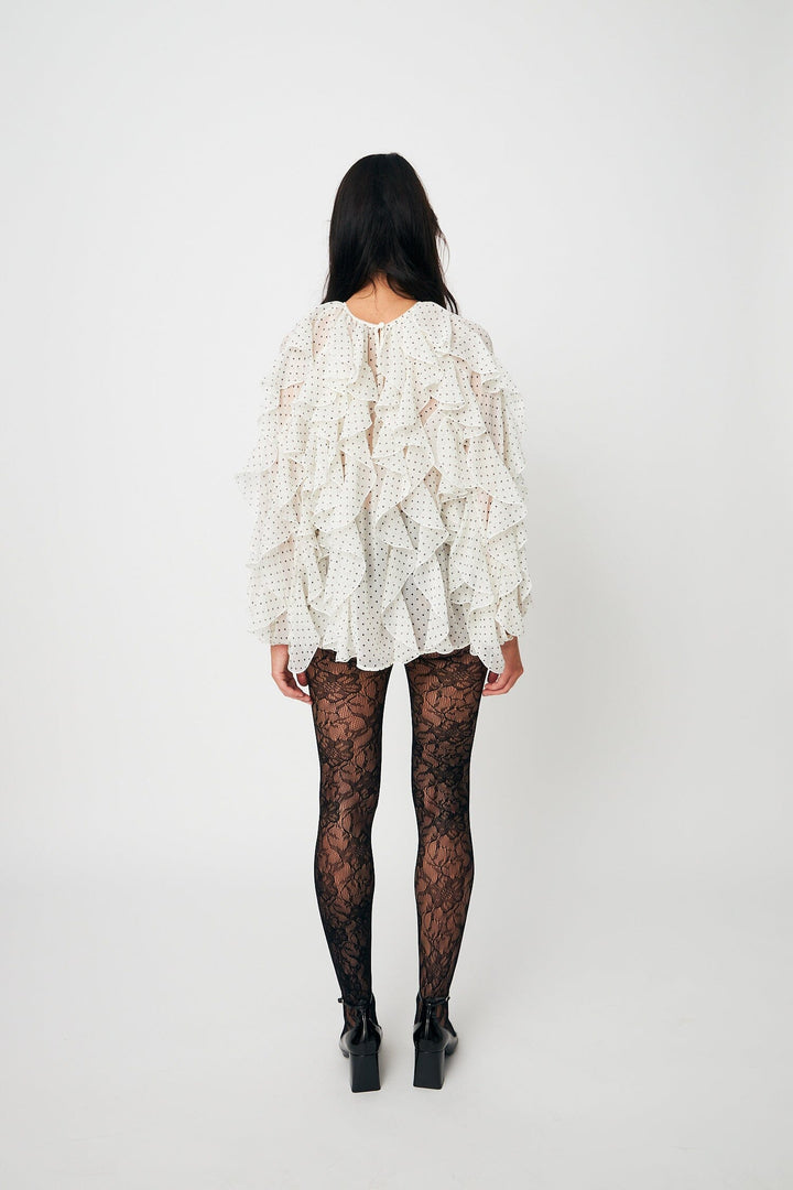 Cras - Rya Blouse C524 - 8149 - 8149 Ivory Mini Dot Bluser 