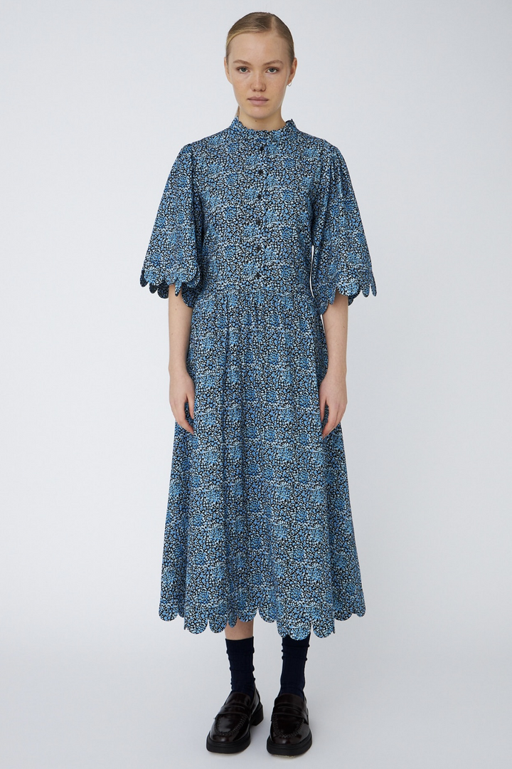 Stella Nova - All Over Printed Midi Dressse53-4250 - 423 Blue Flowers