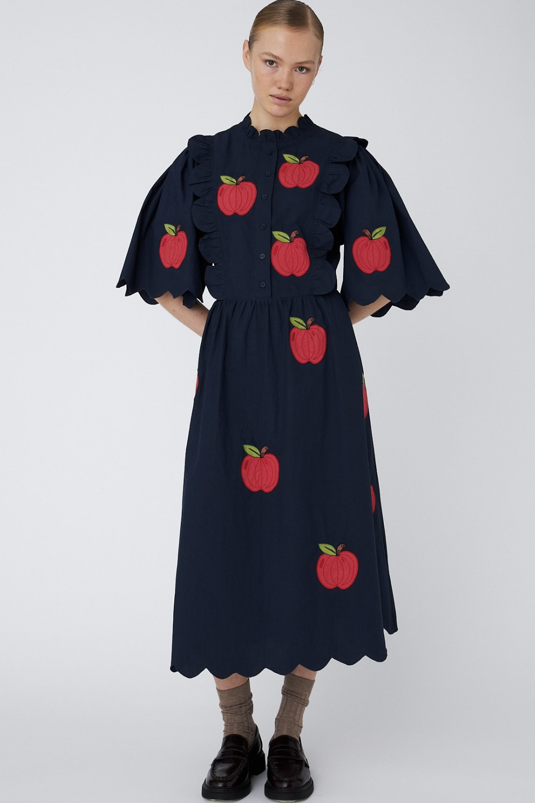 Stella Nova - Embroidered Midi Dresspo53-4352 - 395 Navy