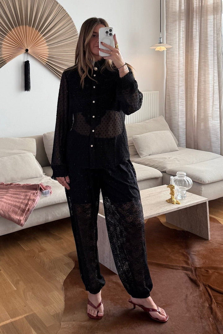 Dear Molly - Ballon Lace Pants 165142B - Black Bukser 