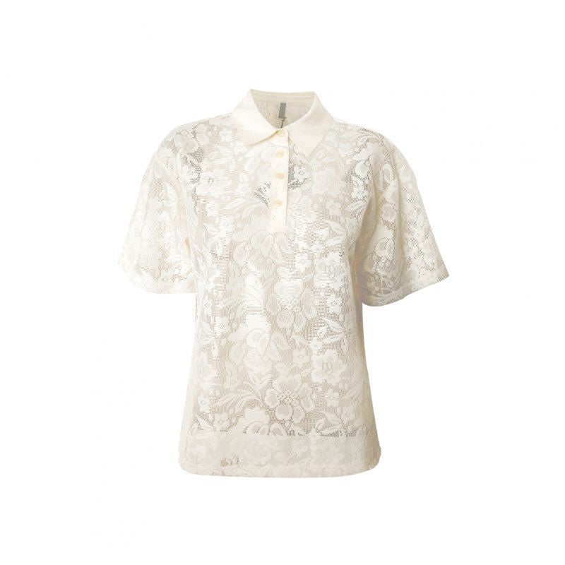 Dear Molly - Broderi Polo Shirt - White 