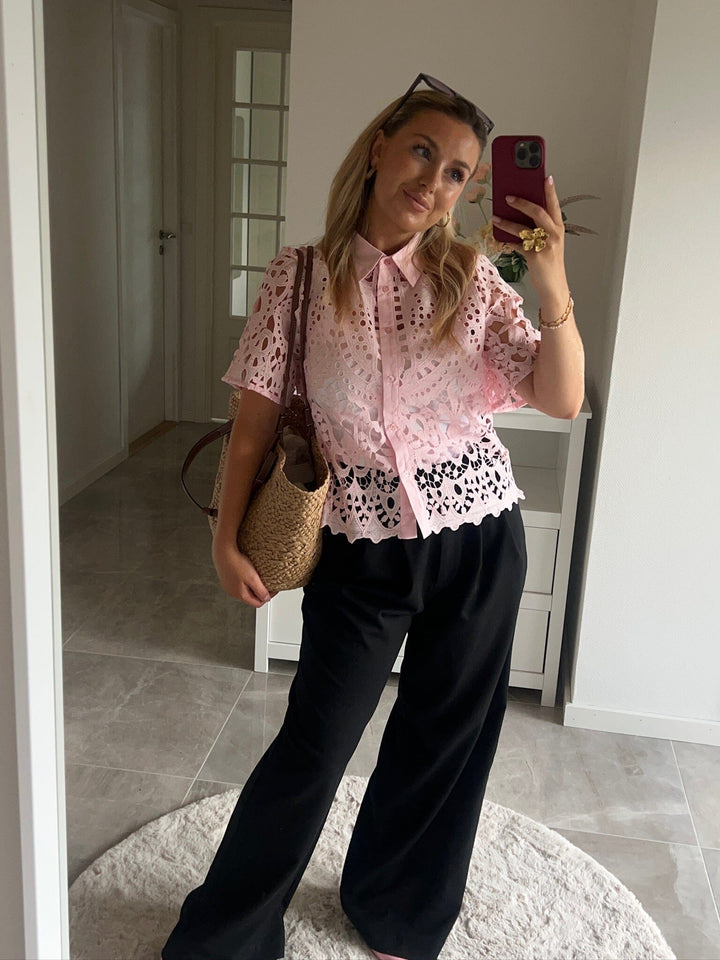 Dear Molly - Broderi Shirt Shirt Ch168459b - Pink Skjorter 