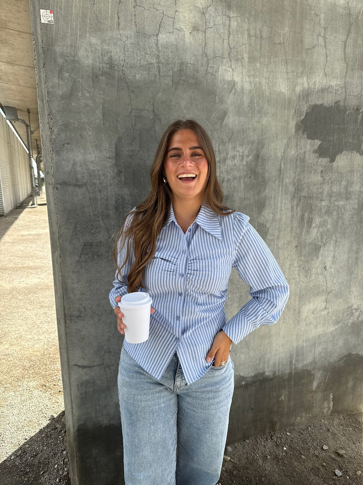 Dear Molly - Emmeli 154831B - Light Blue W.blue Strip Skjorter 