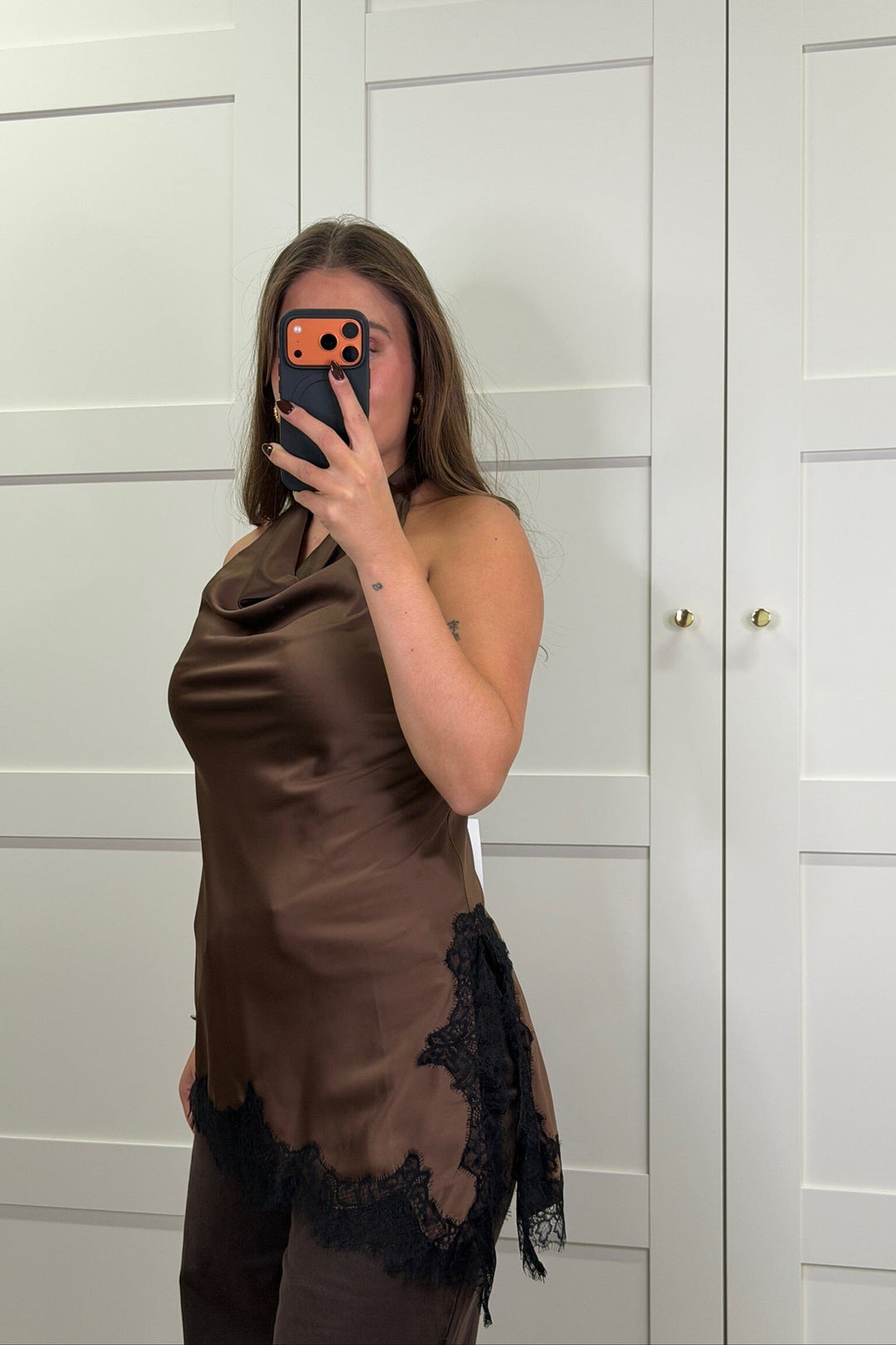 Dear Molly - Halterneck Lace - Brown 