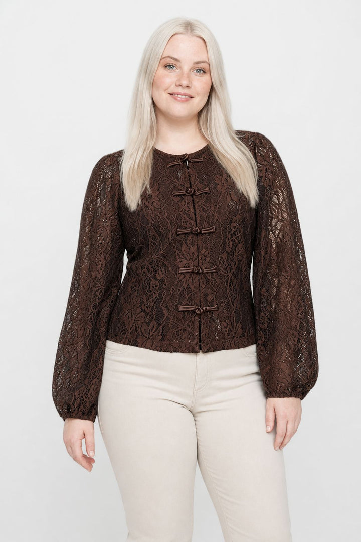 Dear Molly - Blondebluse Ch171496b - Chokoladebrun - XL
