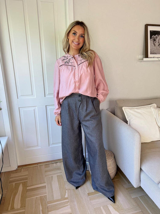 Dear Molly - Suit Pants Wide - Grey Bukser 