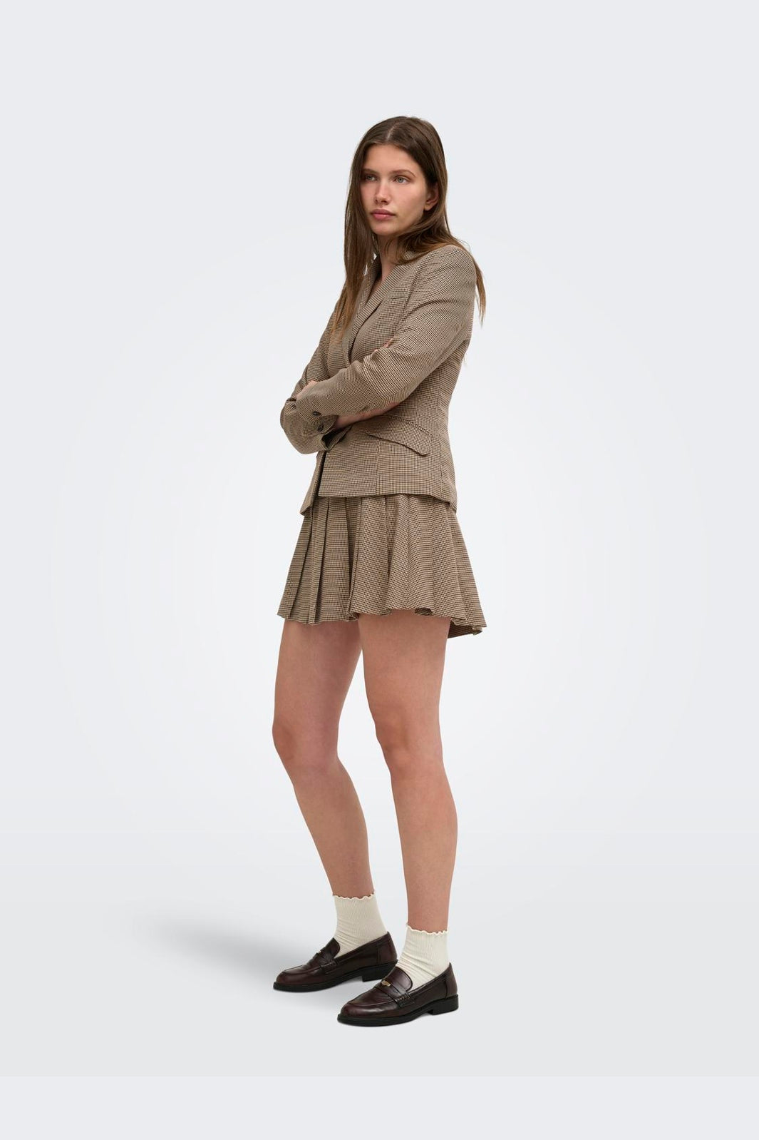 Only - Onlhollis Belt Check Skirt Tlr - 5066070 Amphora Slate Black & Black
