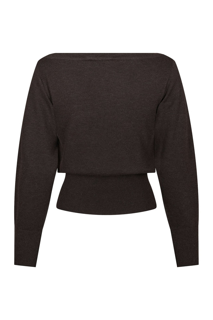 Neo Noir - Jessen Knit Blouse 169621 - 205 - Brown Melange