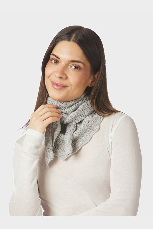 Neo Noir - Misty Medium Pointelle Scarf 169982 - 133 - Grey Melange