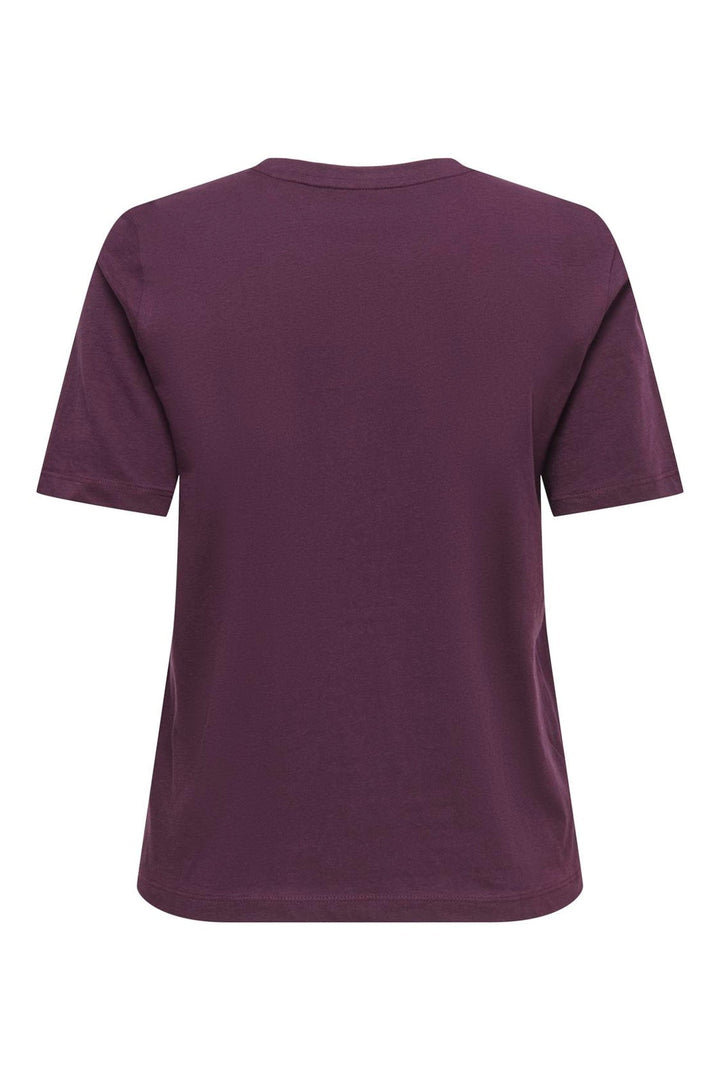 Only - Onlhappy S/S Emb Top - 5204456 Winetasting Pale Lilac Heart