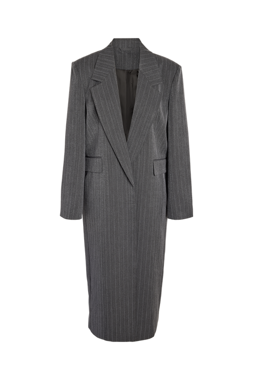 Noisy May - Nmcelia L/S Long Oversize Blazer Tnt/20 - 5213553 Charcoal Gray Pinstripe
