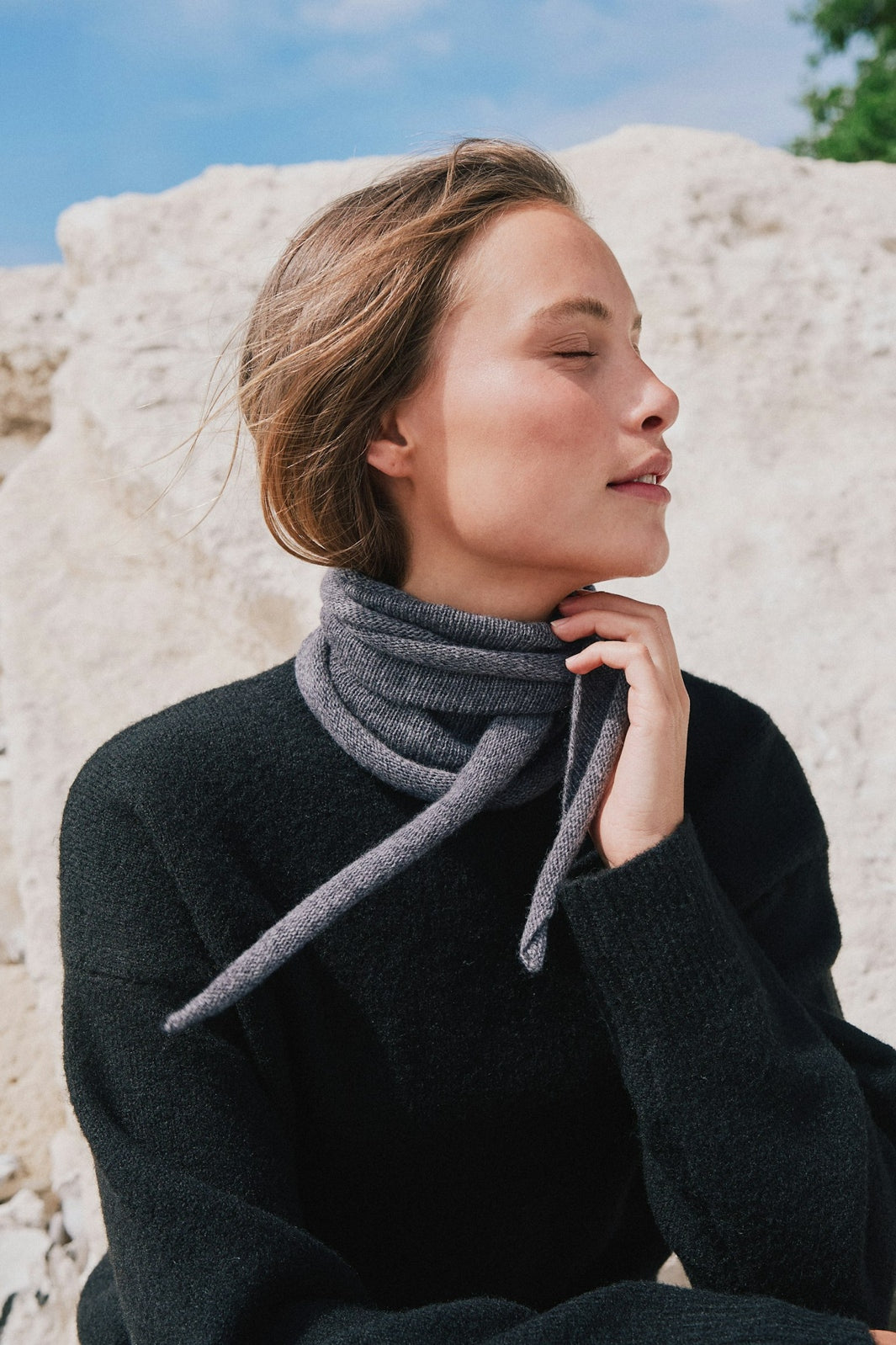 Neo Noir - Misty Knit Scarf 160628 - 136 - Antracit Melange