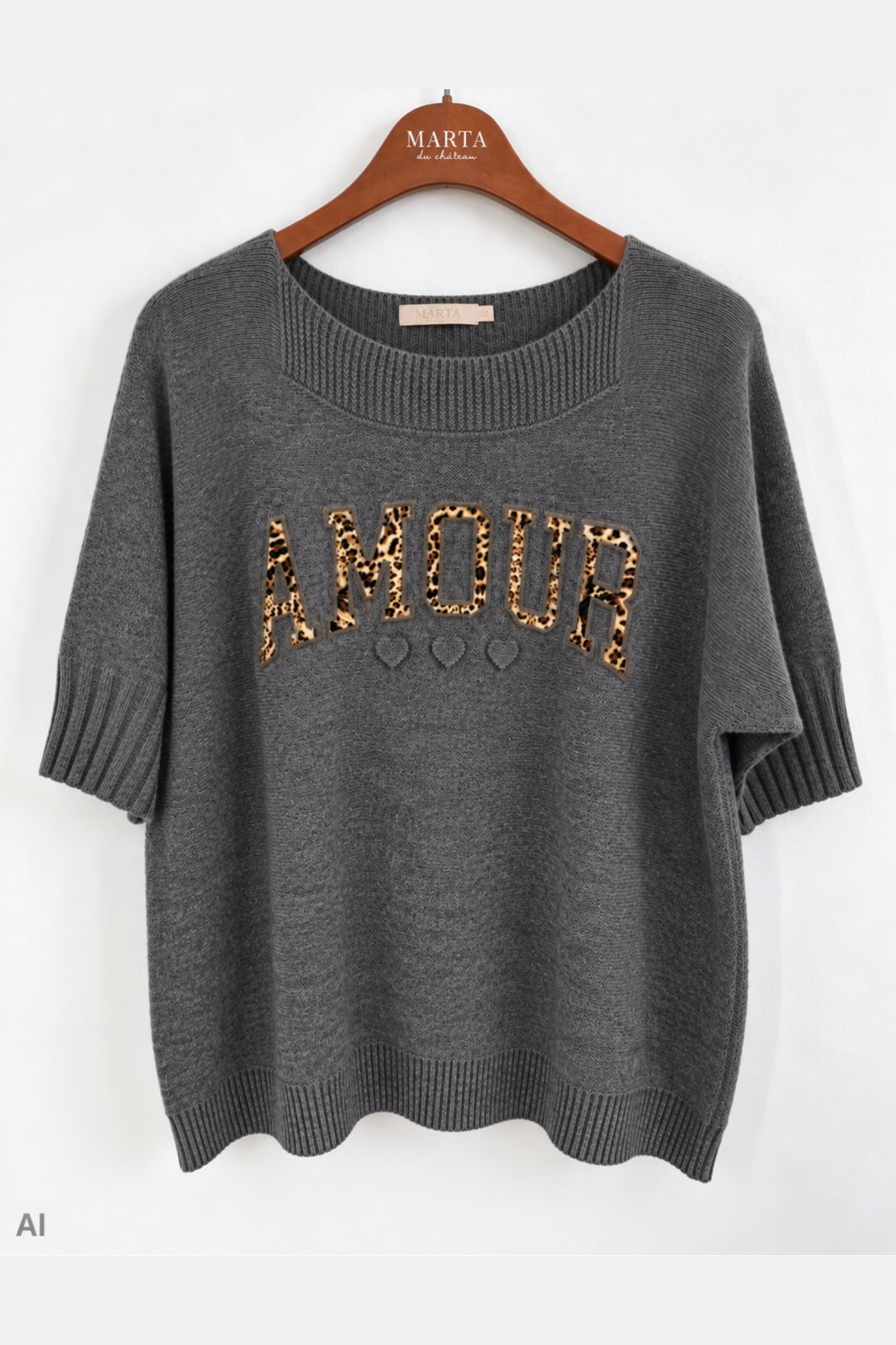 Marta Du Chateau - Mdcmiretta Knit 95111 - Greymelange817/Leo