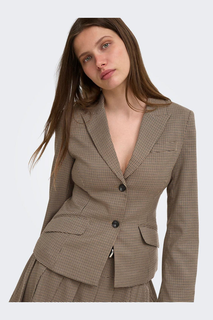 Only - Onlhollis L/S Fit Check Blazer Tlr - 5066073 Amphora Slate Black & Black