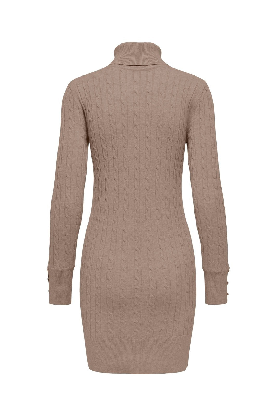 Only - Onllouis Ls Rollneck Cable Dress At Knt - 4927581 Mocha Meringue Melange