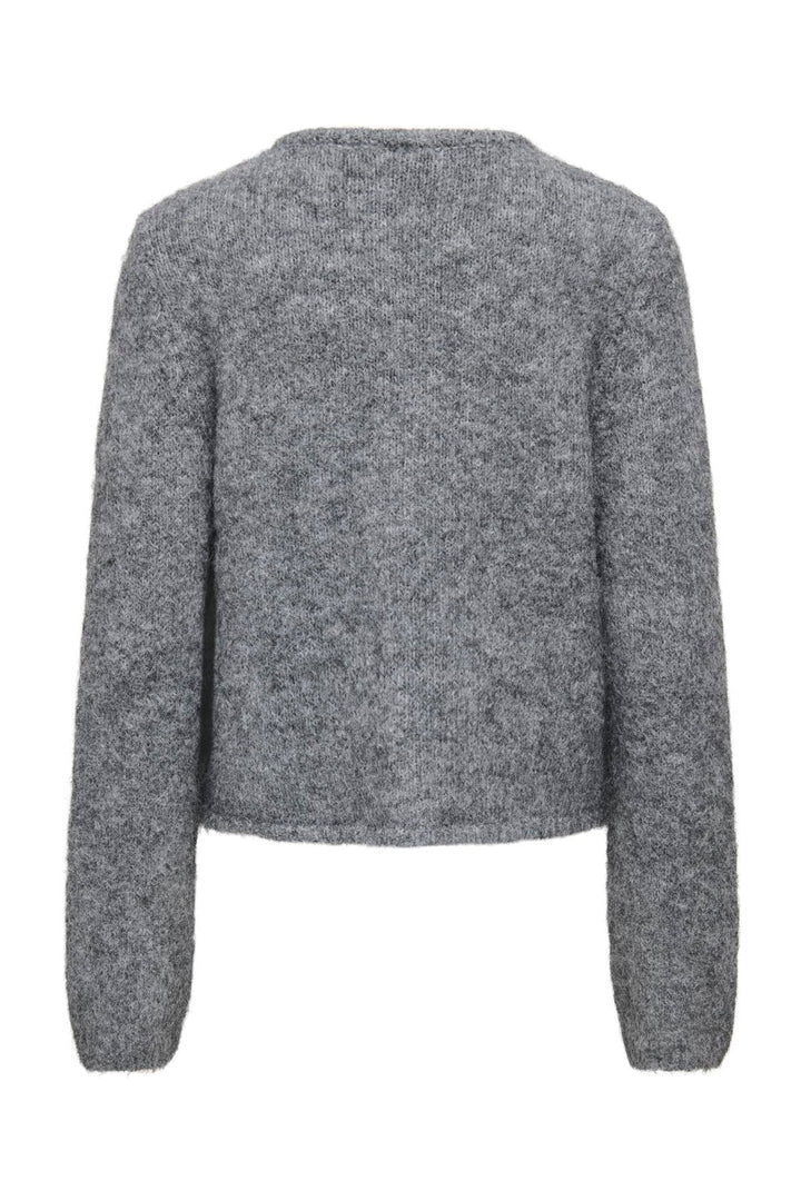 Only - Onlzaggie Ls Button Cardi Cc Knt - 5027936 Dark Grey Melange Pearl Button