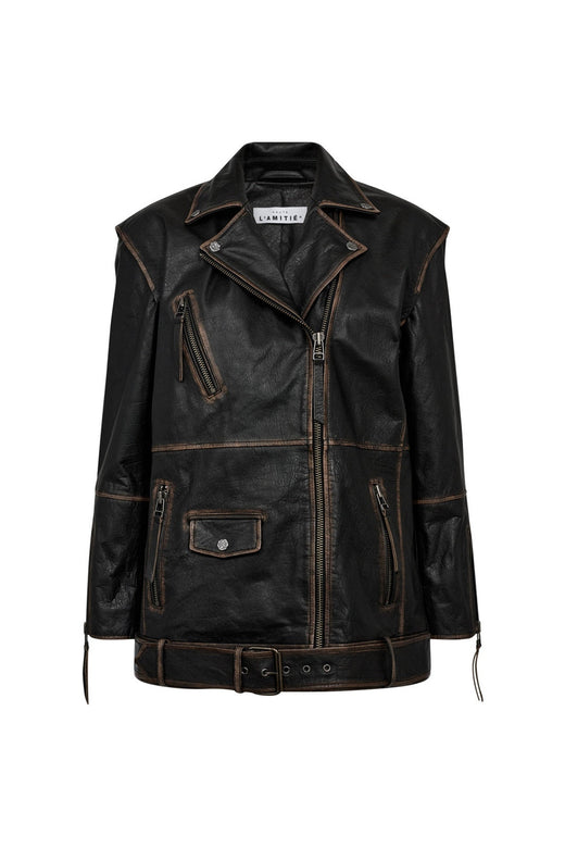 Haute L'Amitié - Leather Biker Wing Jacket HL10206 - Black