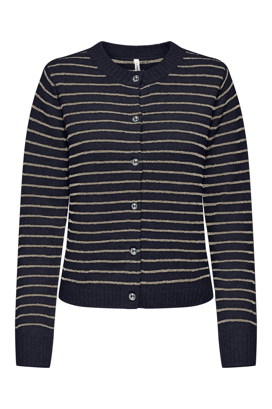 Only - Onlchester Life Ls Stripe Cardi Cc Knt - 4959096 Night Sky Humus/Mel/Silver Button