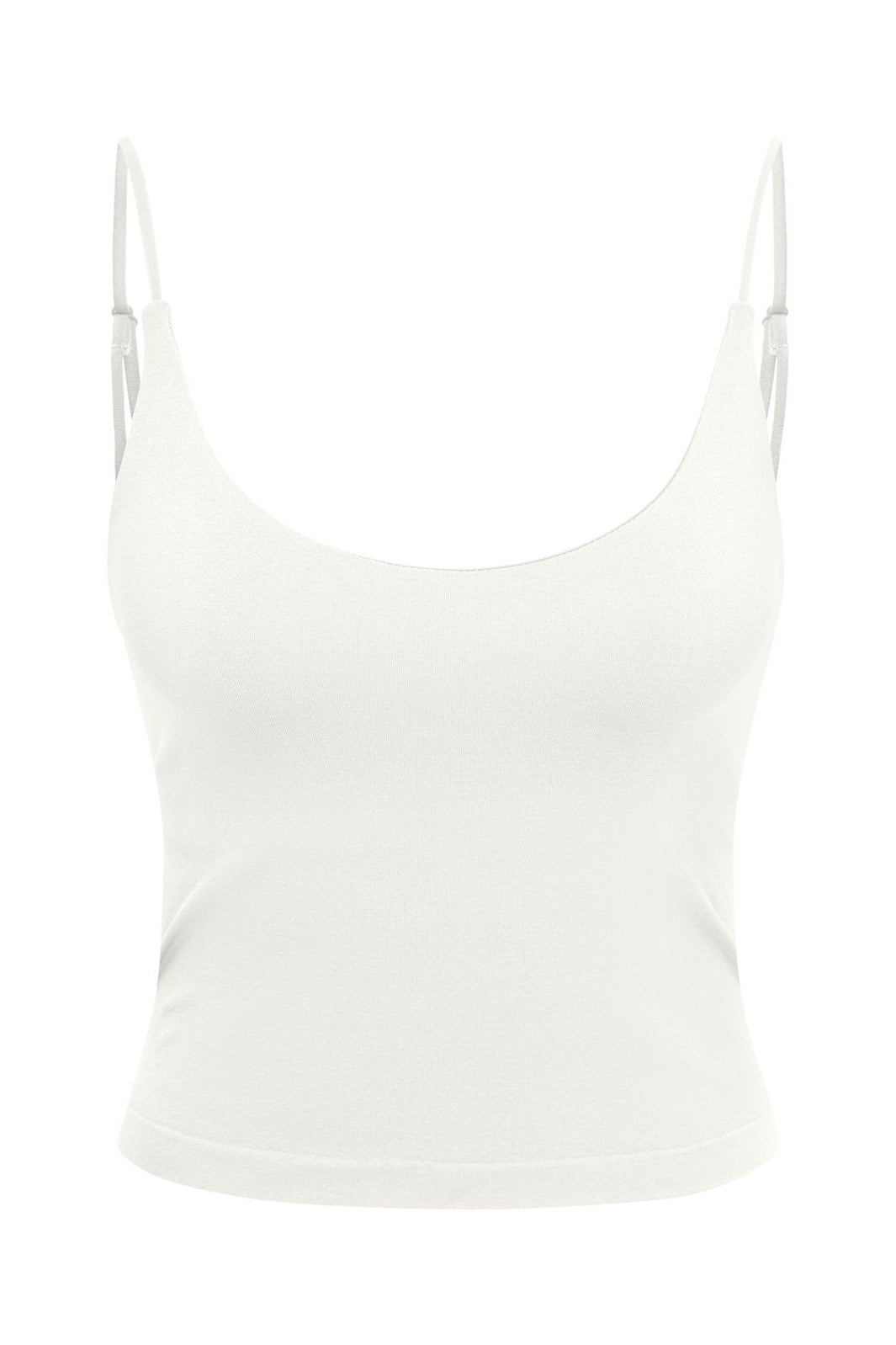 Only - Onlbella Seamless V-Neck Crop Top Acc - 5096416 Cloud Dancer