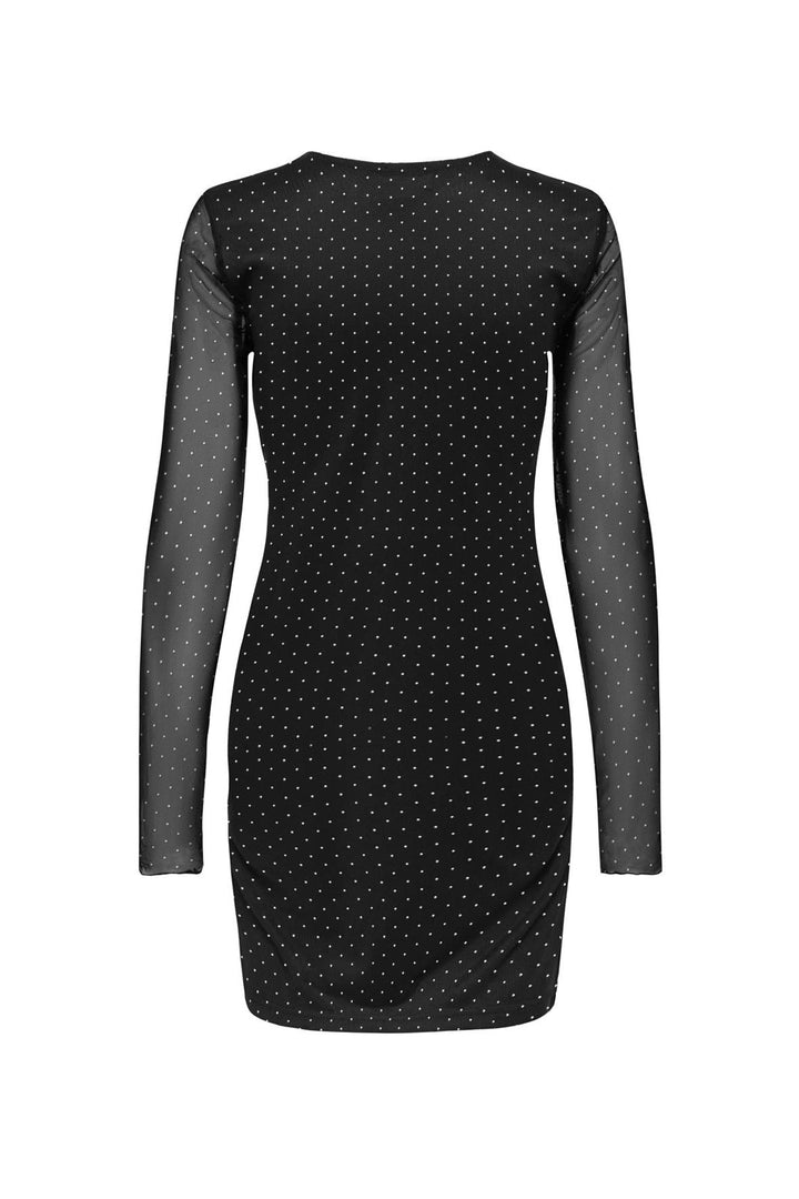 Only - Onlrory Mesh Stud L/S Dress - 4928245 Black W. Silver Studs