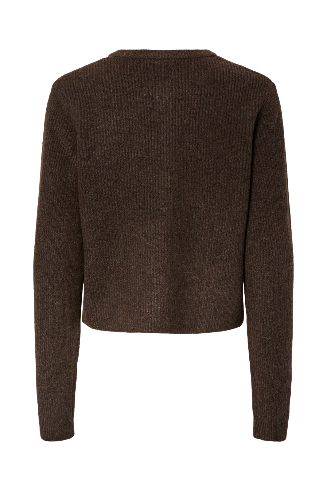 Pieces - Pcsilly Ls O-Neck Knit Cardigan - 4963882 Hot Fudge Melange