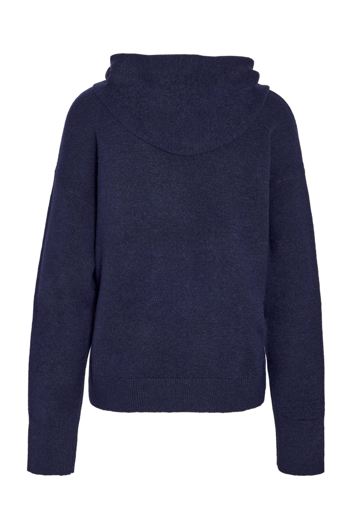 Noisy May - Nmsabrina L/S O-Neck Scarf Knit Top - 5263381 Navy Blazer