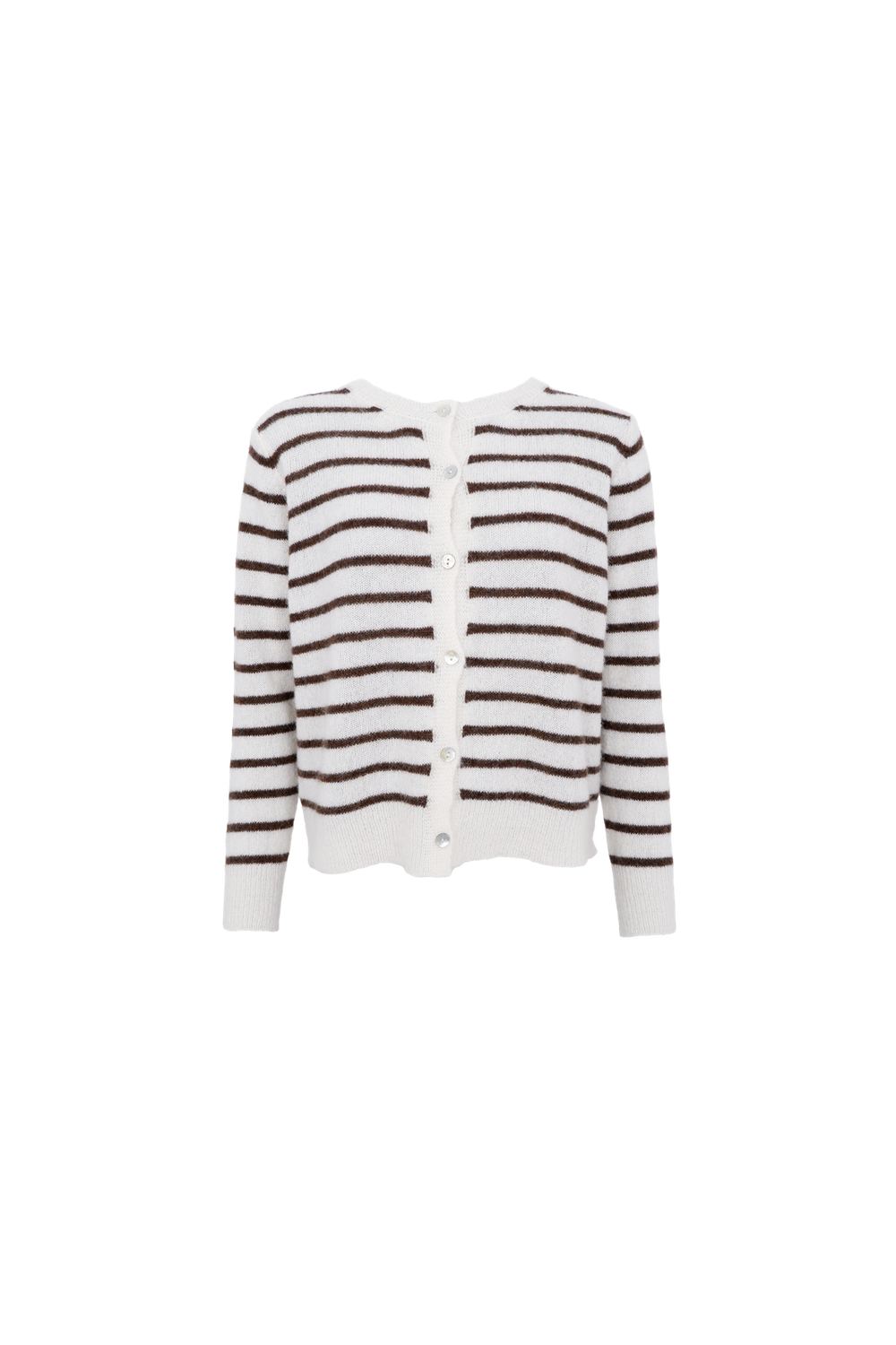 Black Colour - Bcdell Striped Knit Cardigan 1197 - Off White