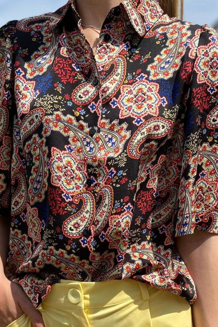 Love & Divine - Shirts Love804-2 - Black Paisley Skjorter 