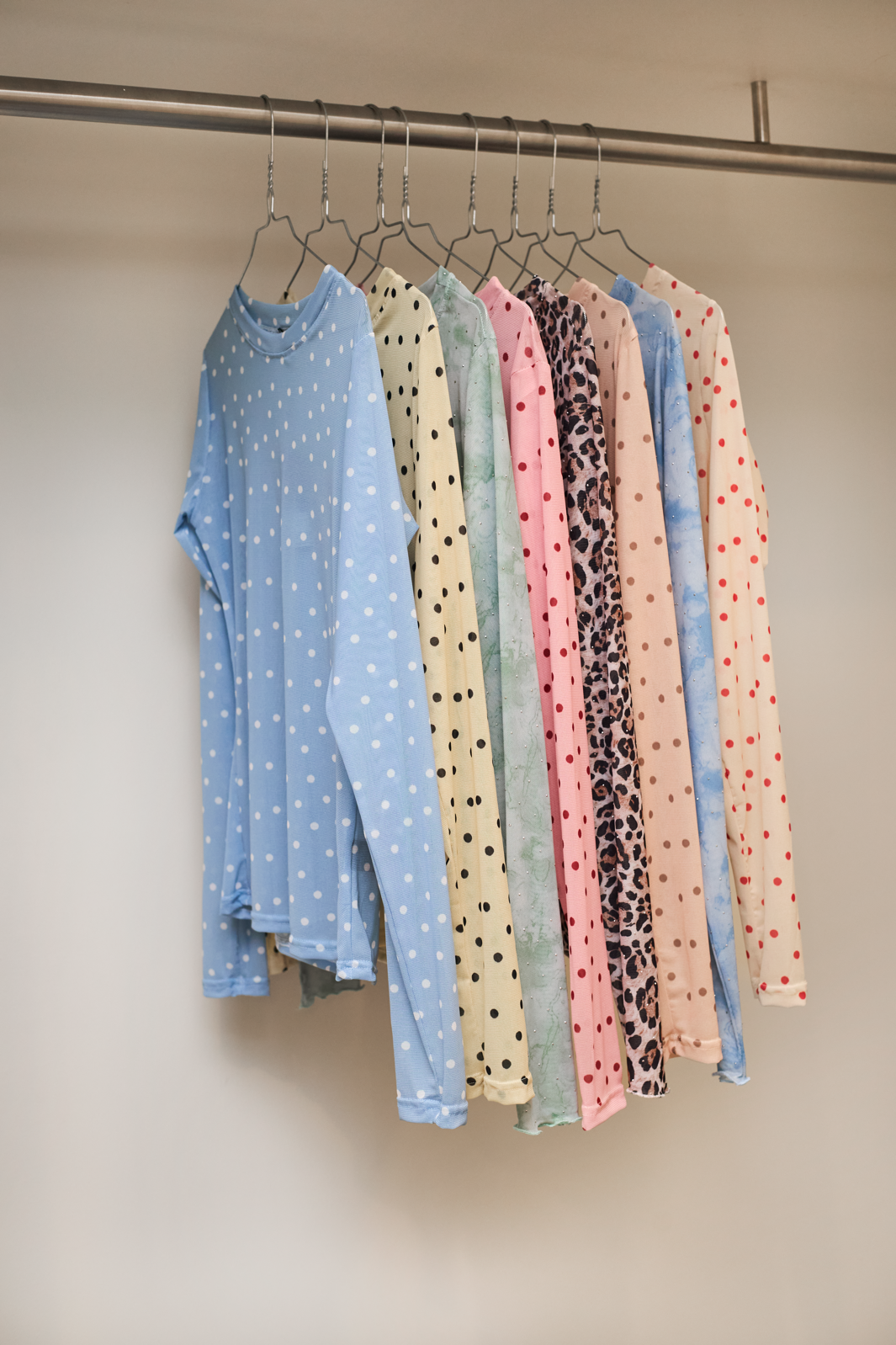 Black Colour - Bcannie Mesh Blouse 3846 - Shirts - Lt. Blue Dot