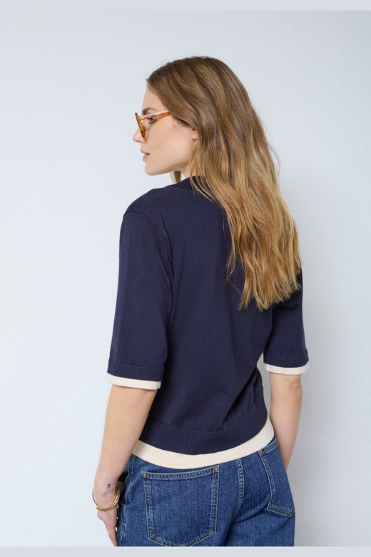 Co´Couture - 42019 Luecc Crop Cardigan 503863 - 00003 - Navy