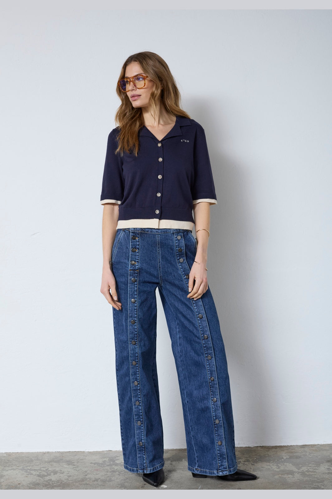 Co´Couture - 42019 Luecc Crop Cardigan 503863 - 00003 - Navy
