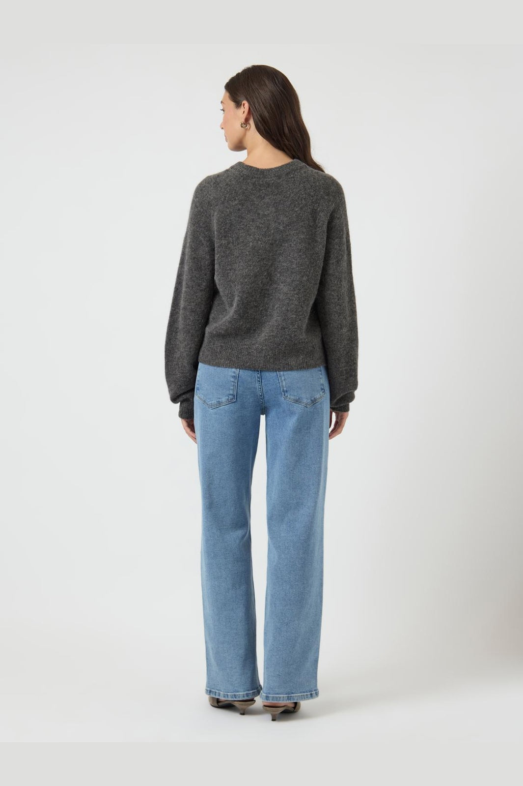 YAS - Yasjohi Ls Wool Blend Cardigan - 4972530 Medium Grey Melange