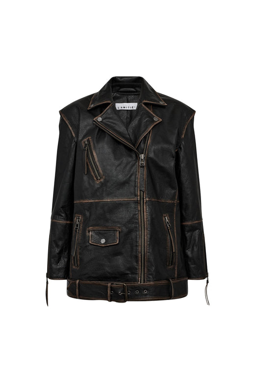 Haute L'Amitié - Leather Biker Wing Jacket HL10206 - Black