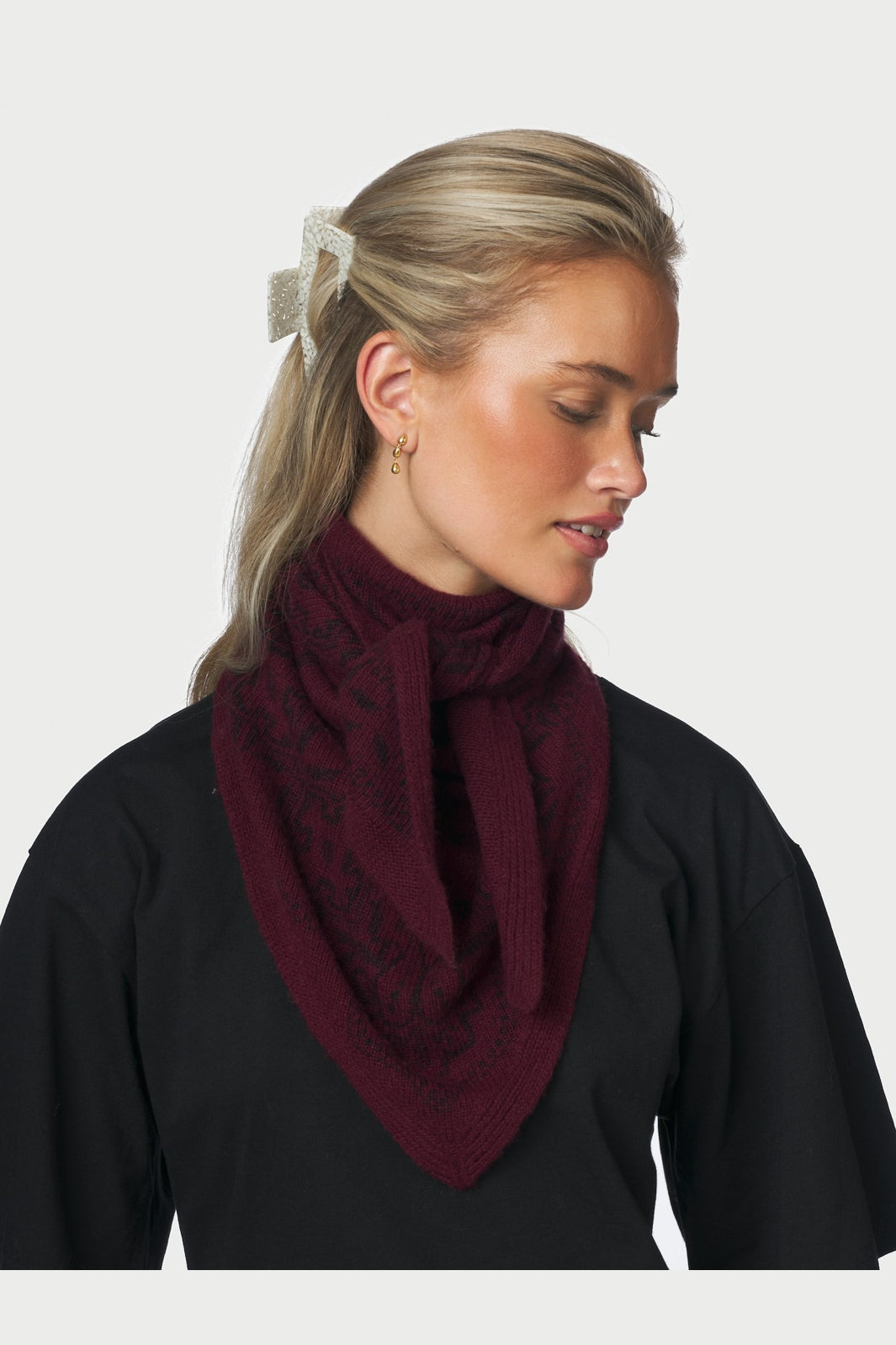 Neo Noir - Lolana Paisley Knit Scarf 170741 - 682 - Wine